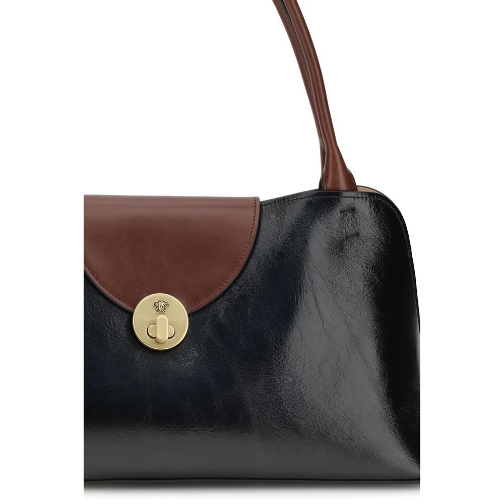Versace Black Calf Leather Bos Taurus Shoulder Bag Versace Xosier