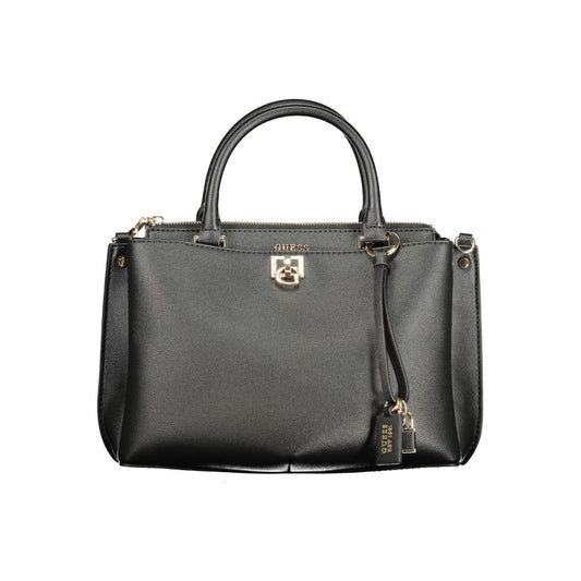 Black Polyurethane Women Handbag
