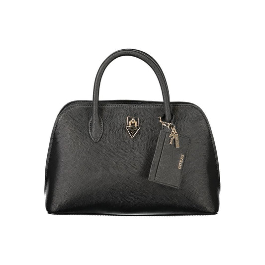 Black Polyurethane Women Handbag