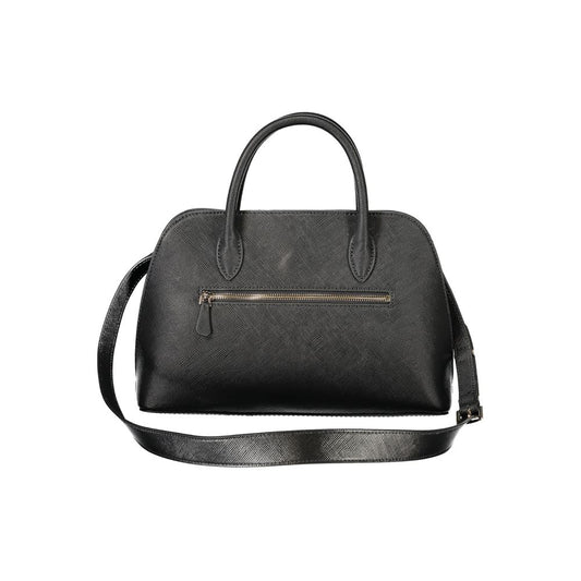 Black Polyurethane Women Handbag