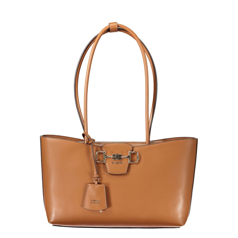 Guess Jeans Braune Polyurethan Damenhandtasche