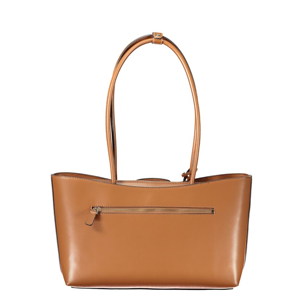 Guess Jeans Braune Polyurethan Damenhandtasche