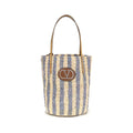 Valentino Garavani Blue Raffia Backet Bag Valentino Garavani Xosier