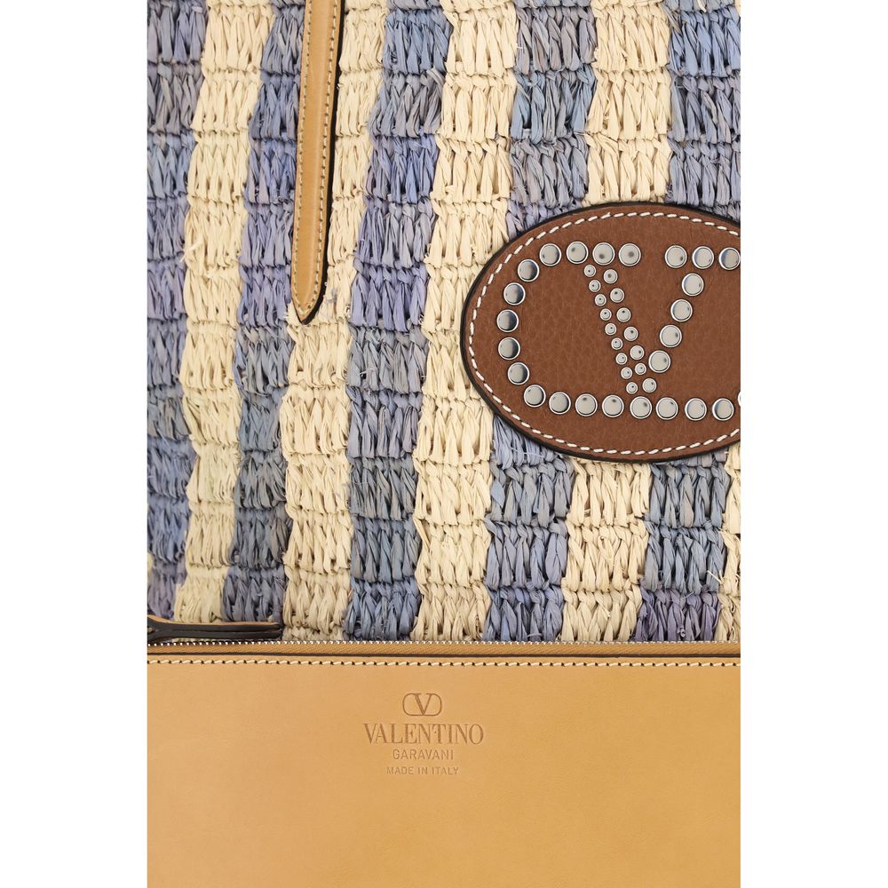 Valentino Garavani Blue Raffia Backet Bag Valentino Garavani Xosier