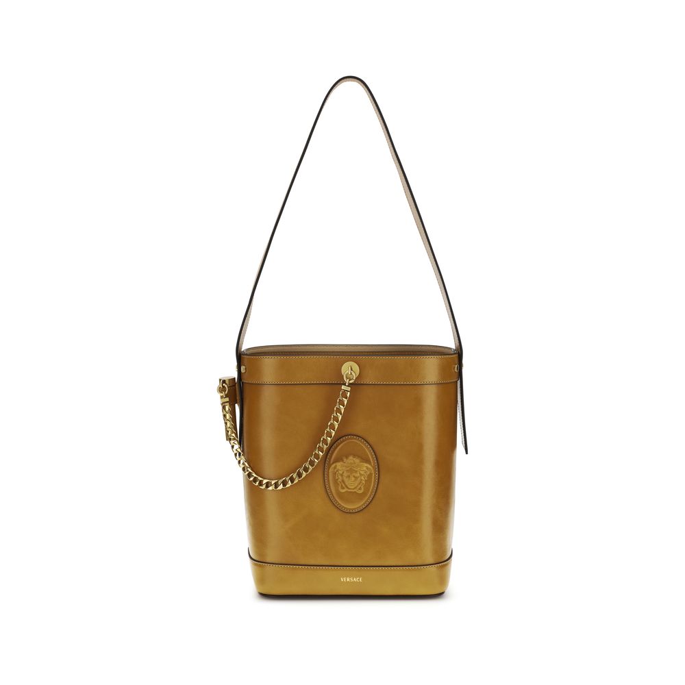Versace Brown Calf Leather Bos Taurus Backet Bag Versace Xosier