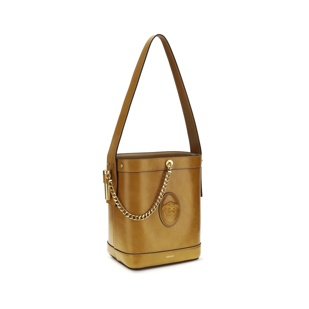 Versace Brown Calf Leather Bos Taurus Backet Bag Versace Xosier