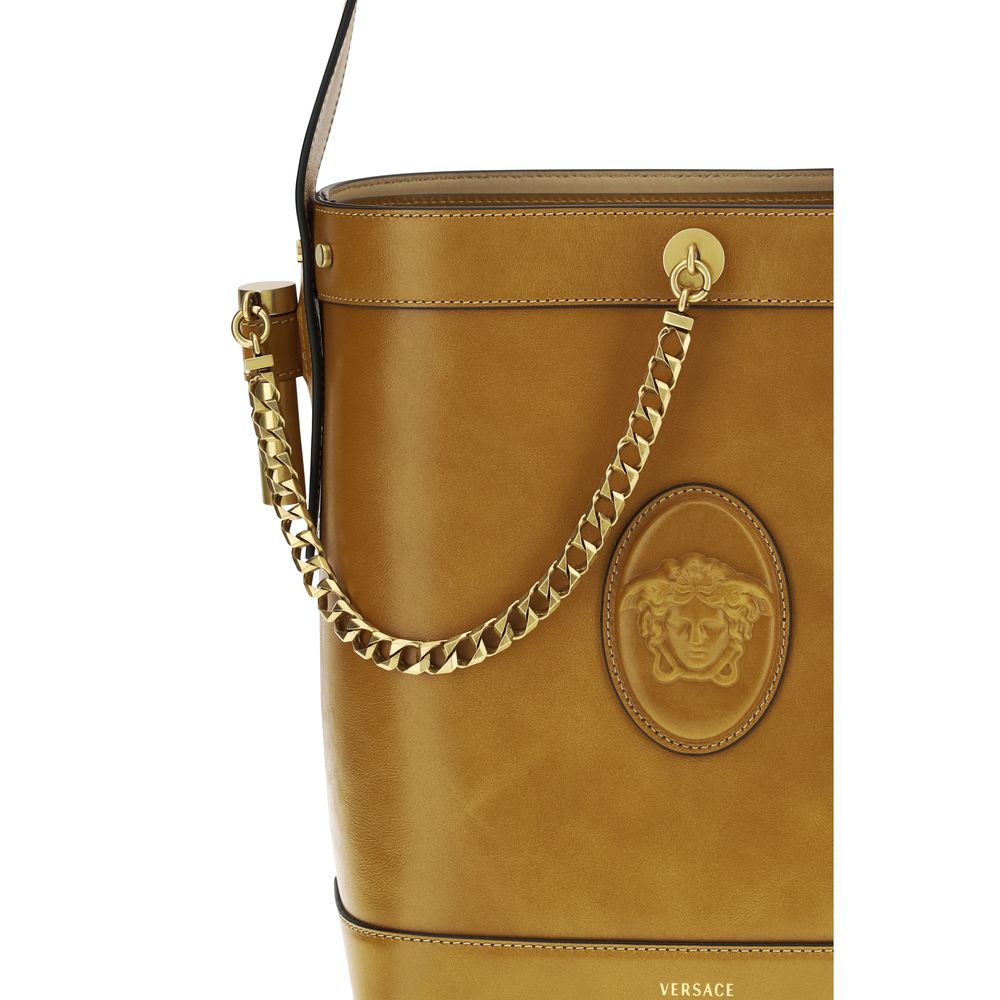 Versace Brown Calf Leather Bos Taurus Backet Bag Versace Xosier