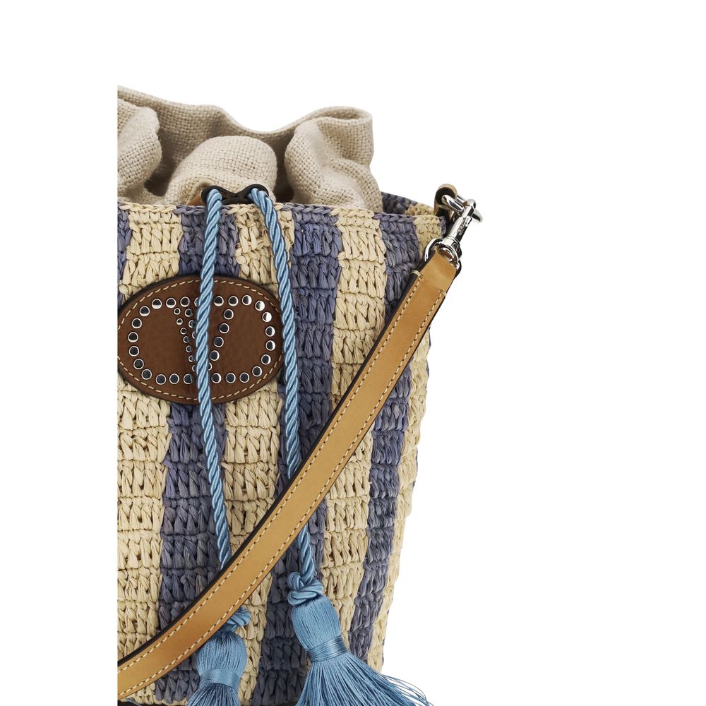 Valentino Garavani Blue Raffia Backet Bag Valentino Garavani Xosier