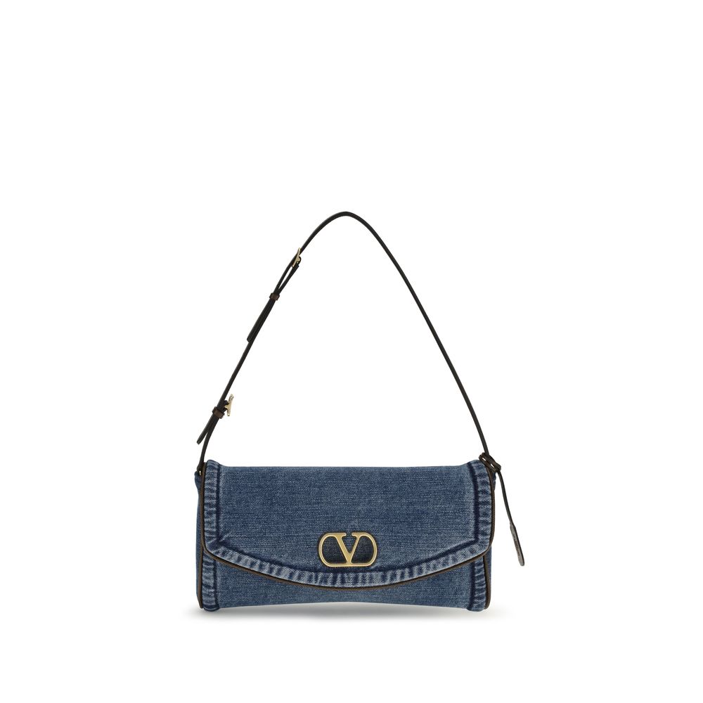 Valentino Garavani Blue Cotton Shoulder Bag Valentino Garavani Xosier
