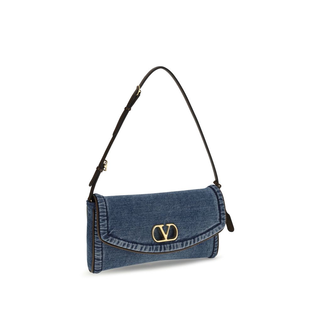 Valentino Garavani Blue Cotton Shoulder Bag Valentino Garavani Xosier