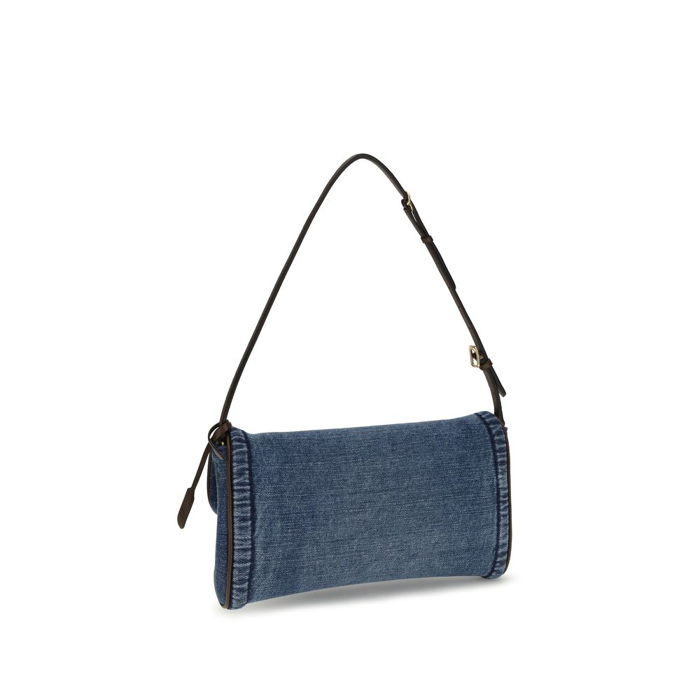 Valentino Garavani Blue Cotton Shoulder Bag Valentino Garavani Xosier