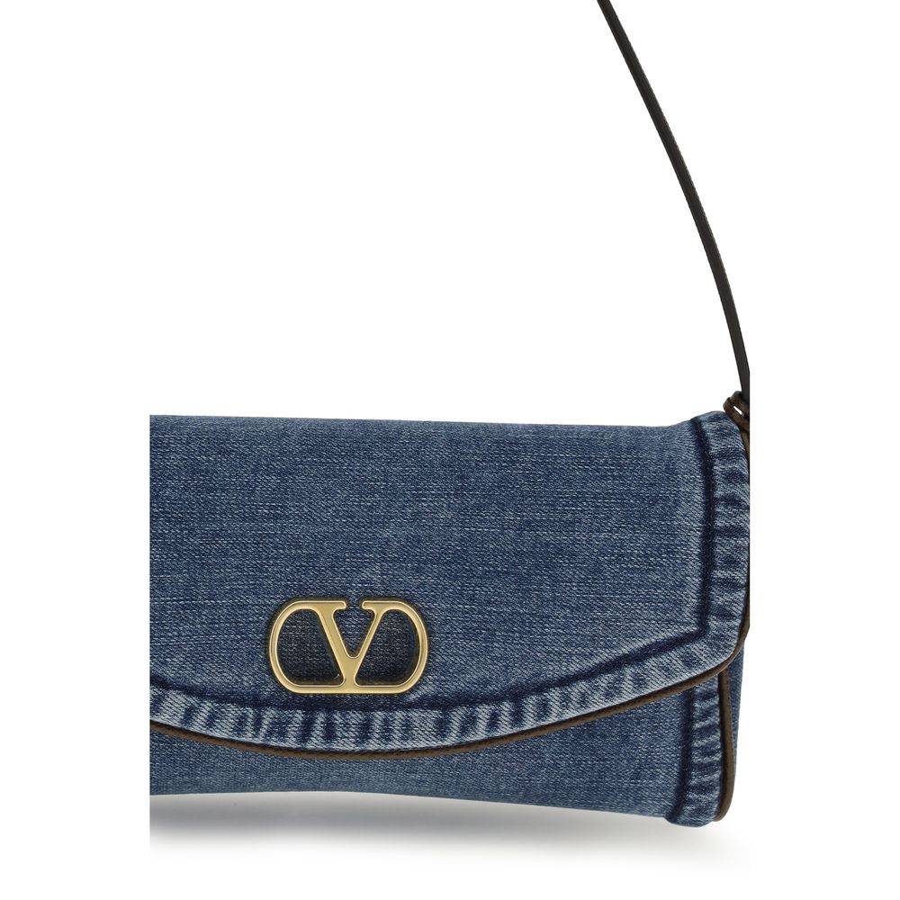 Valentino Garavani Blue Cotton Shoulder Bag Valentino Garavani Xosier
