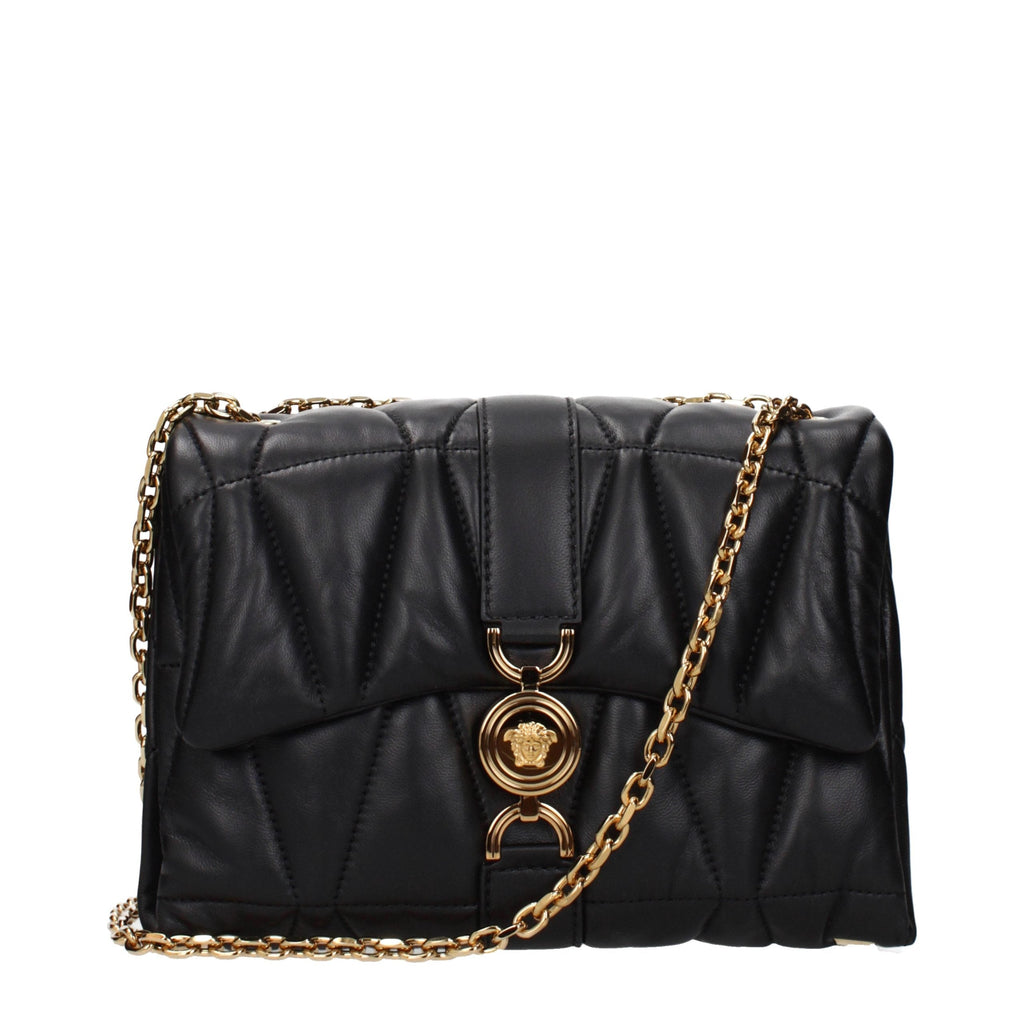 Versace Black Leather Shoulder Bag Versace Xosier