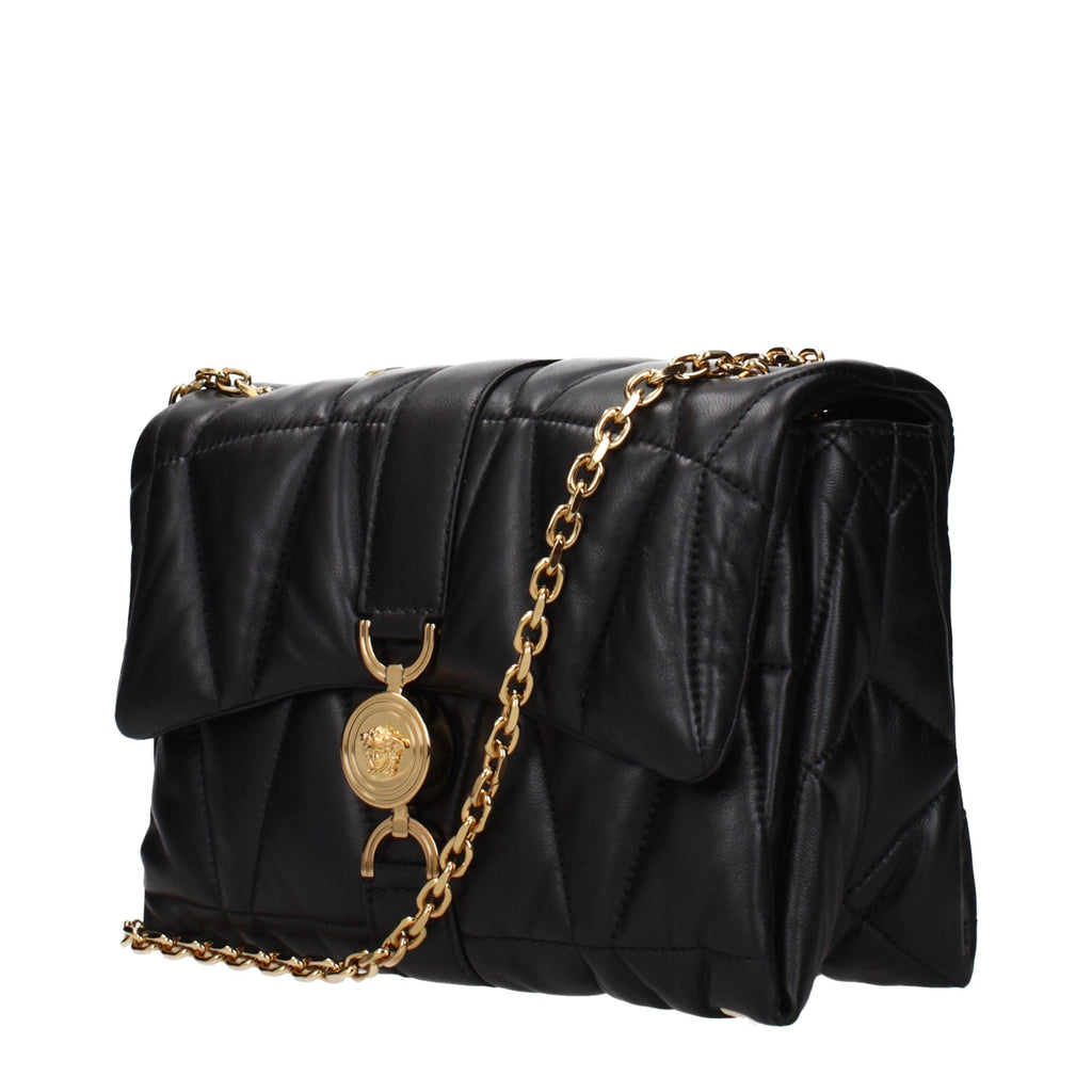 Versace Black Leather Shoulder Bag Versace Xosier