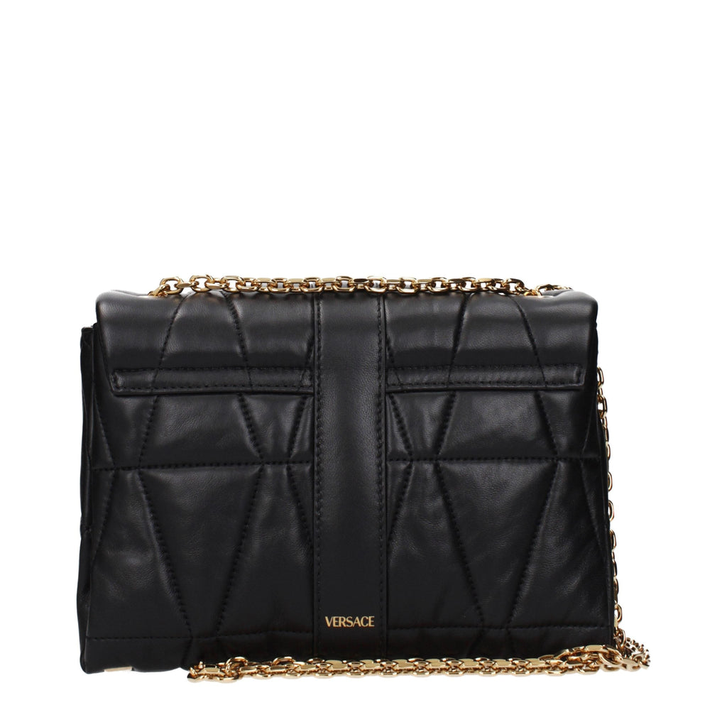Versace Black Leather Shoulder Bag Versace Xosier