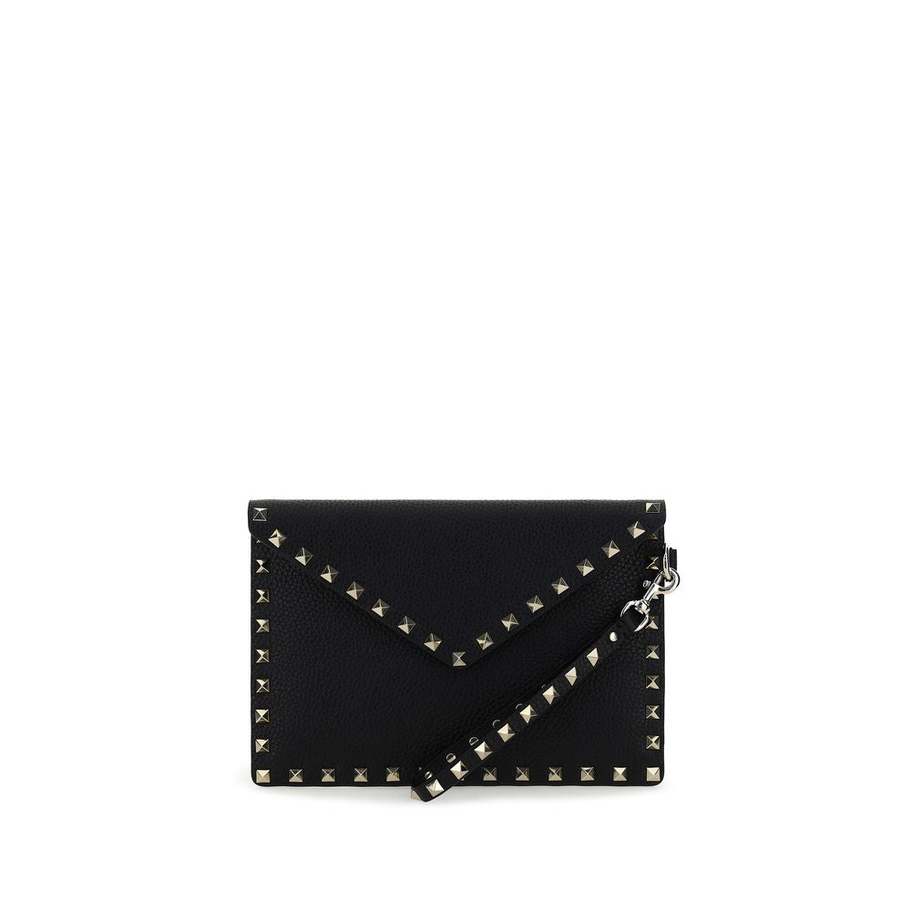 Valentino Garavani Black Calf Leather Bos Taurus Clutch Bag Valentino Garavani Xosier