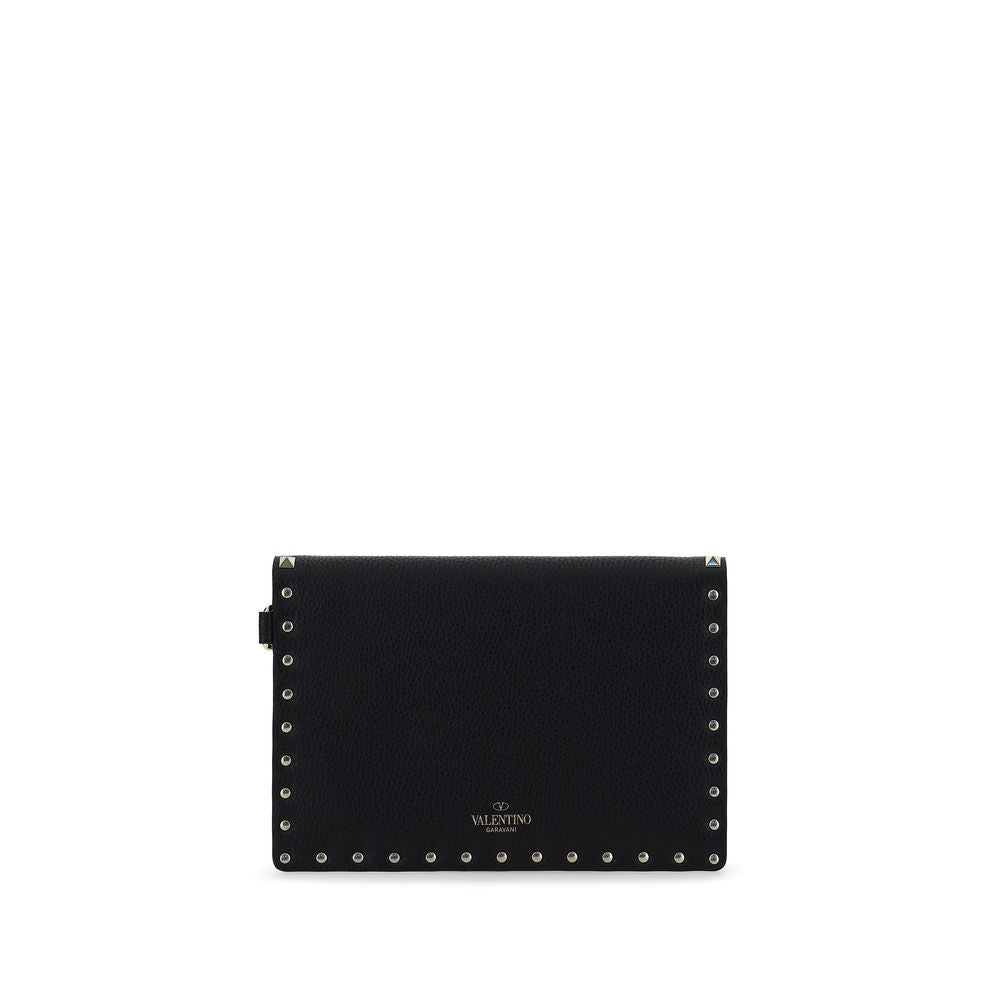 Valentino Garavani Black Calf Leather Bos Taurus Clutch Bag Valentino Garavani Xosier