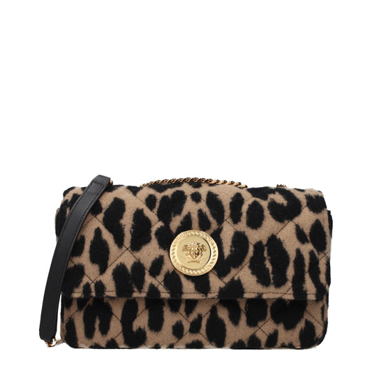 Versace Brown Wool Shoulder Bag Versace Xosier