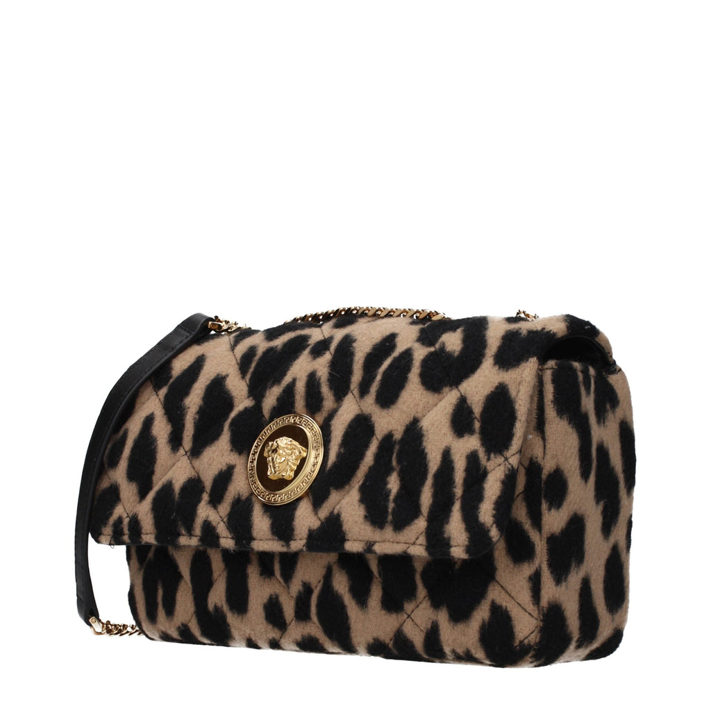 Versace Brown Wool Shoulder Bag Versace Xosier