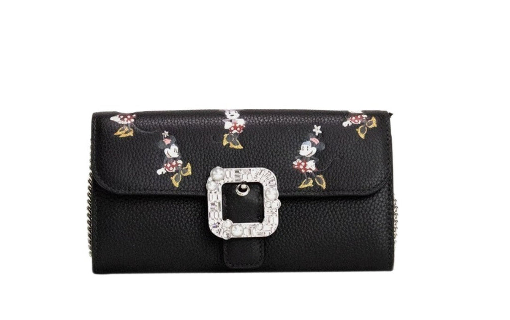 Kate Spade X Disney Black Leather Minnie Mouse Wallet Crossbody Bag Kate Spade Xosier