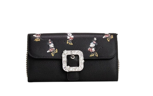 Kate Spade X Disney Black Leather Minnie Mouse Wallet Crossbody Bag Kate Spade Xosier