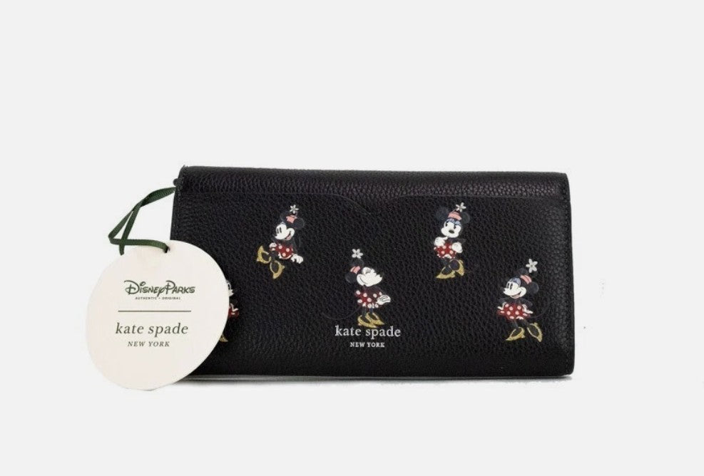 Kate Spade X Disney Black Leather Minnie Mouse Wallet Crossbody Bag Kate Spade Xosier