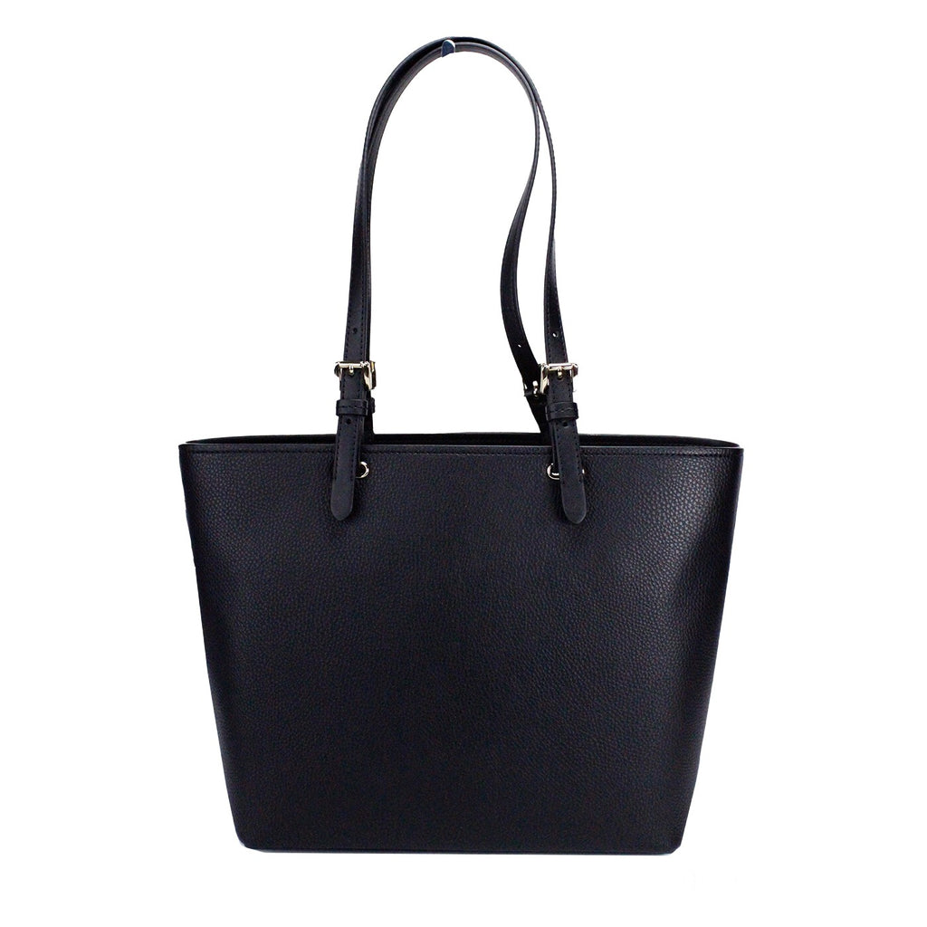 Michael Kors Womens Jet Set Travel Medium Double Pocket Tote Black/SIlver 35F3GTVT8B-001
