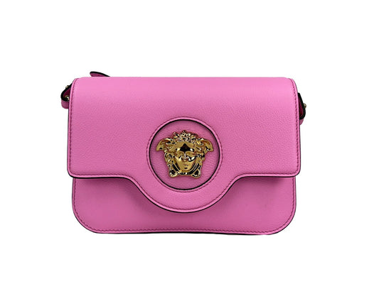 Versace La Medusa Pink Leather Shoulder Crossbody Bag Purse Versace Xosier