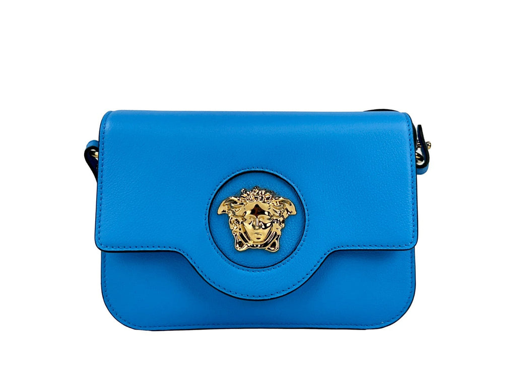 Versace La Medusa Blue Leather Shoulder Crossbody Bag Purse Versace Xosier