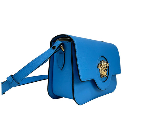 Versace La Medusa Blue Leather Shoulder Crossbody Bag Purse Versace Xosier