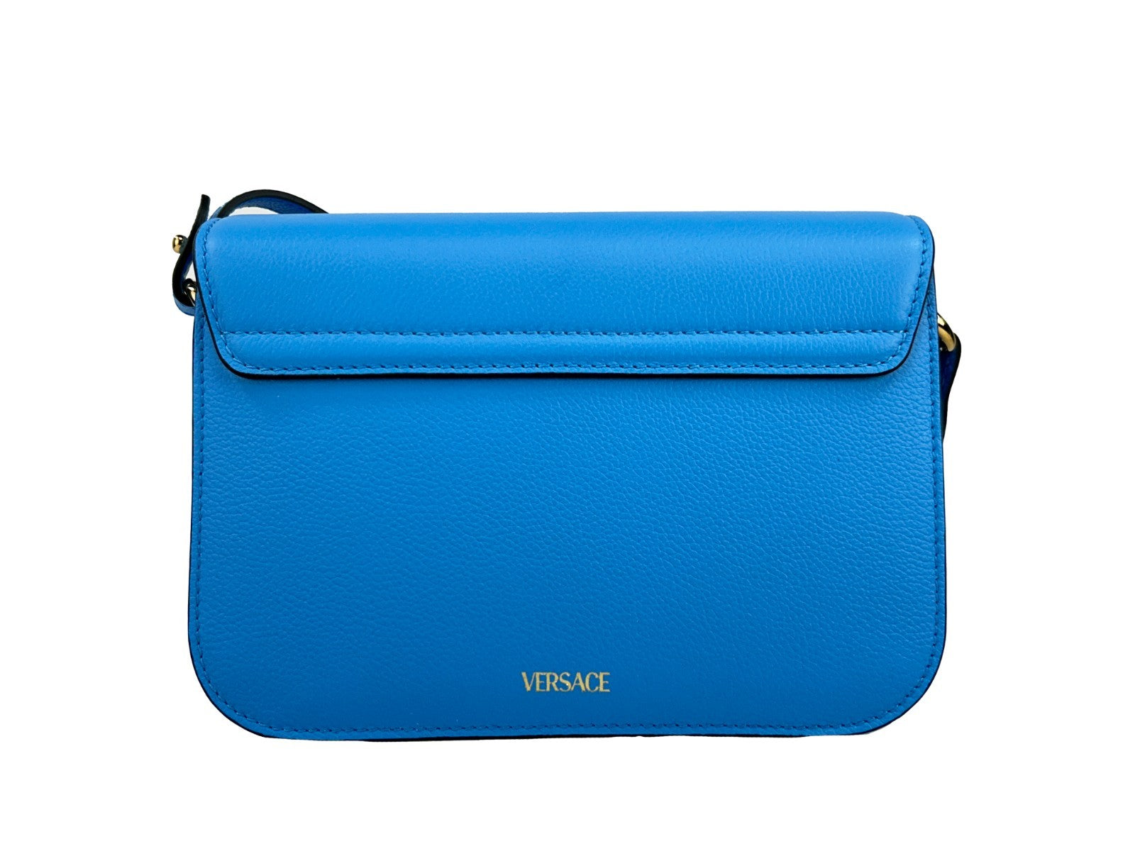 Versace La Medusa Blue Leather Shoulder Crossbody Bag Purse Versace Xosier