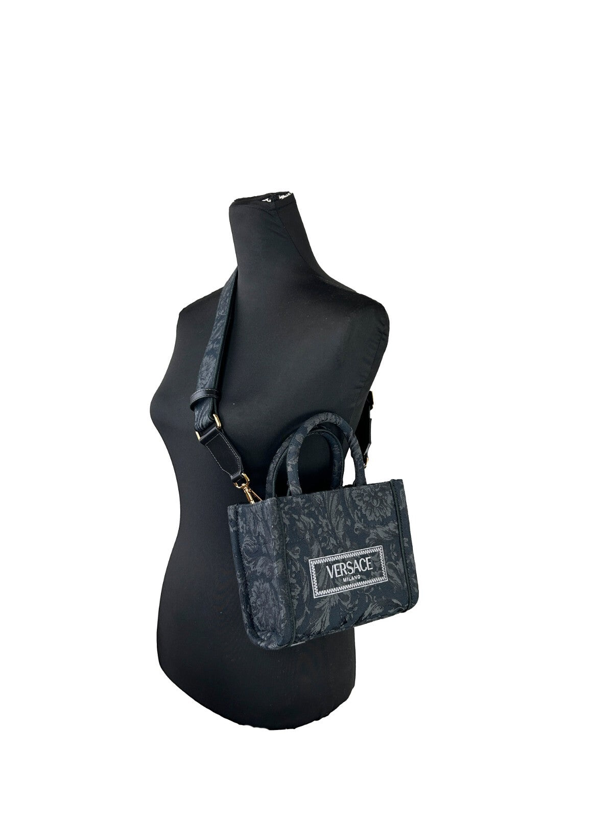 Versace Women'S 'Extra Small Athena' Shopping Bag Black Versace Xosier