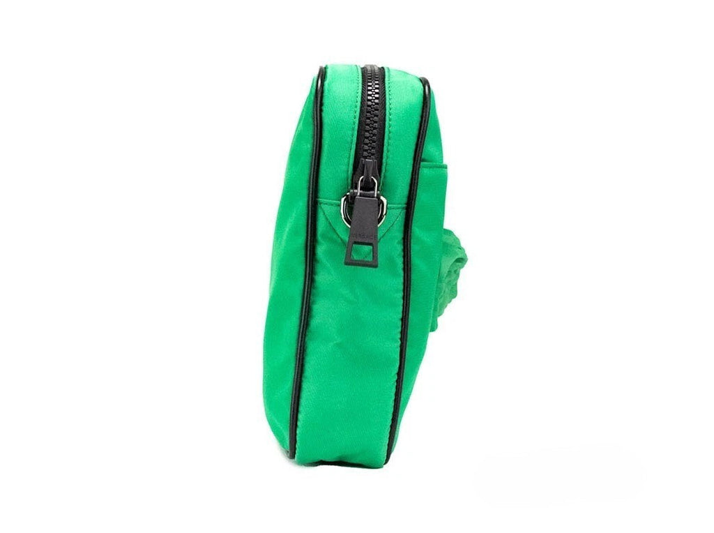 Versace Small Bright Green Nylon Fabric Medusa Crossbody Messenger Bag Purse Versace Xosier