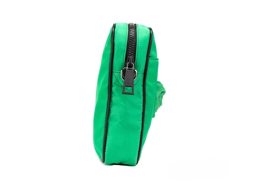 Versace Small Bright Green Nylon Fabric Medusa Crossbody Messenger Bag Purse Versace Xosier