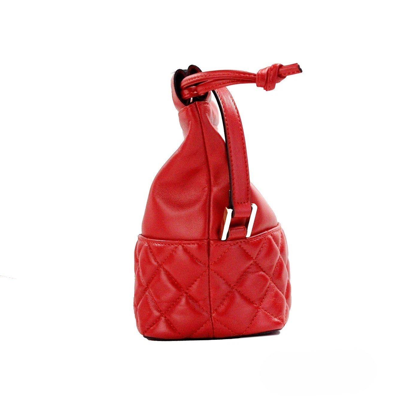 Versace Red Quilted Leather Drawstring Shoulder Bag Bucket Crossbody Handbag Versace Xosier