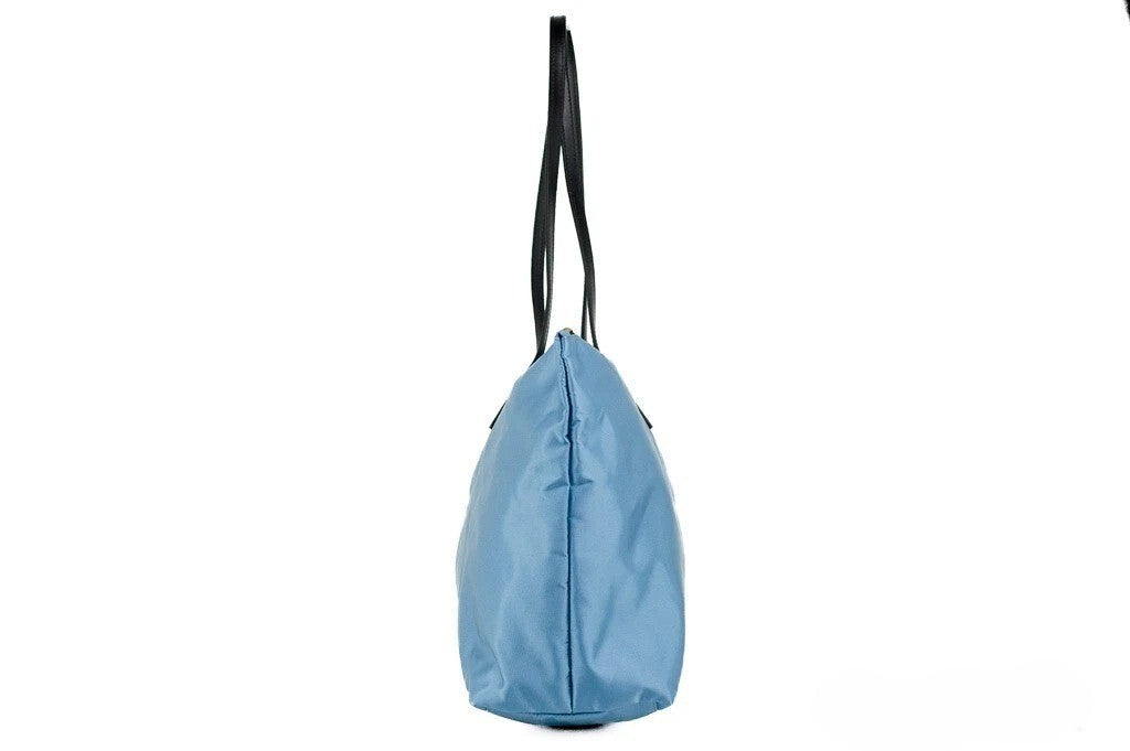 Versace Portuna Medusa Medium Cornflower Blue Nylon Leather Tote Bag Purse Versace Xosier