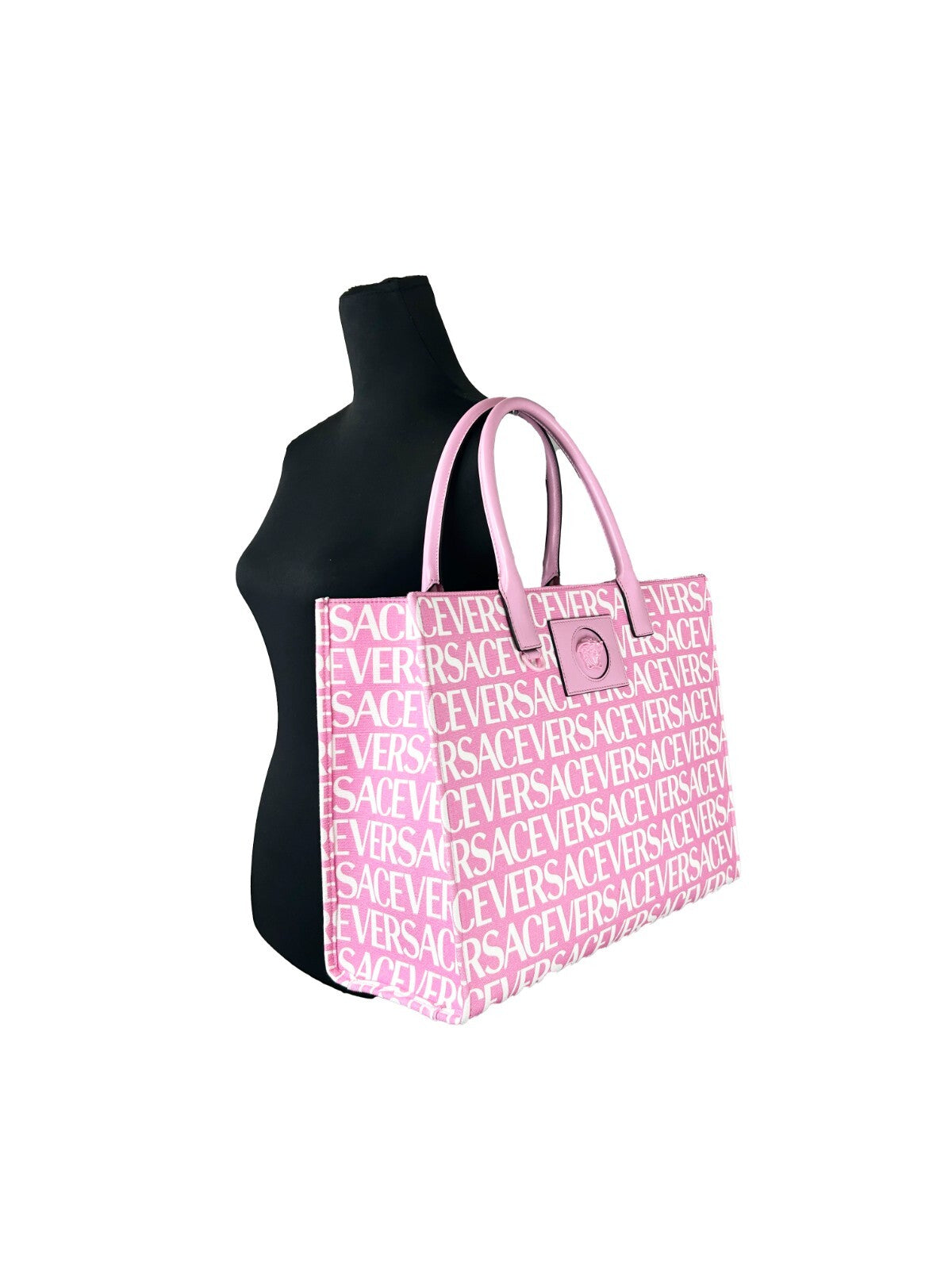 Versace Medusa Large Canvas Large Tote Bag Baby Pink Versace Xosier