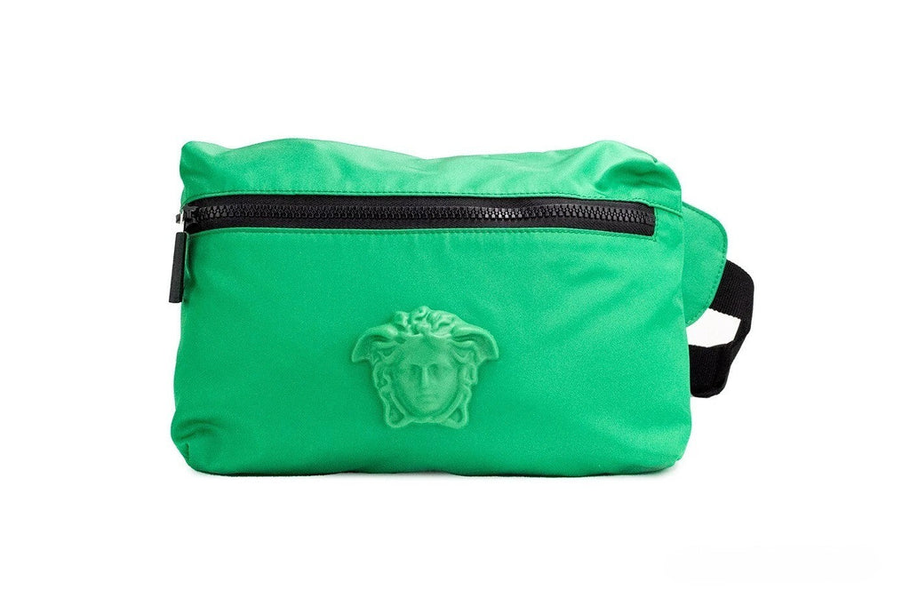 Versace Small Bright Green Nylon Matte Medusa Belt Bag Waist Fanny Pack Purse Versace Xosier