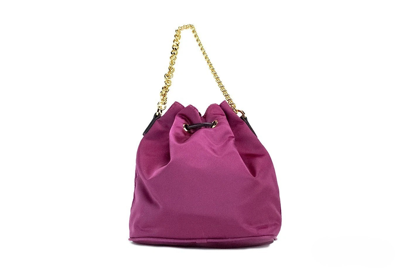Versace Small Dahlia Nylon Medusa Pendant Bucket Chain Crossbody Bag Purse Versace Xosier