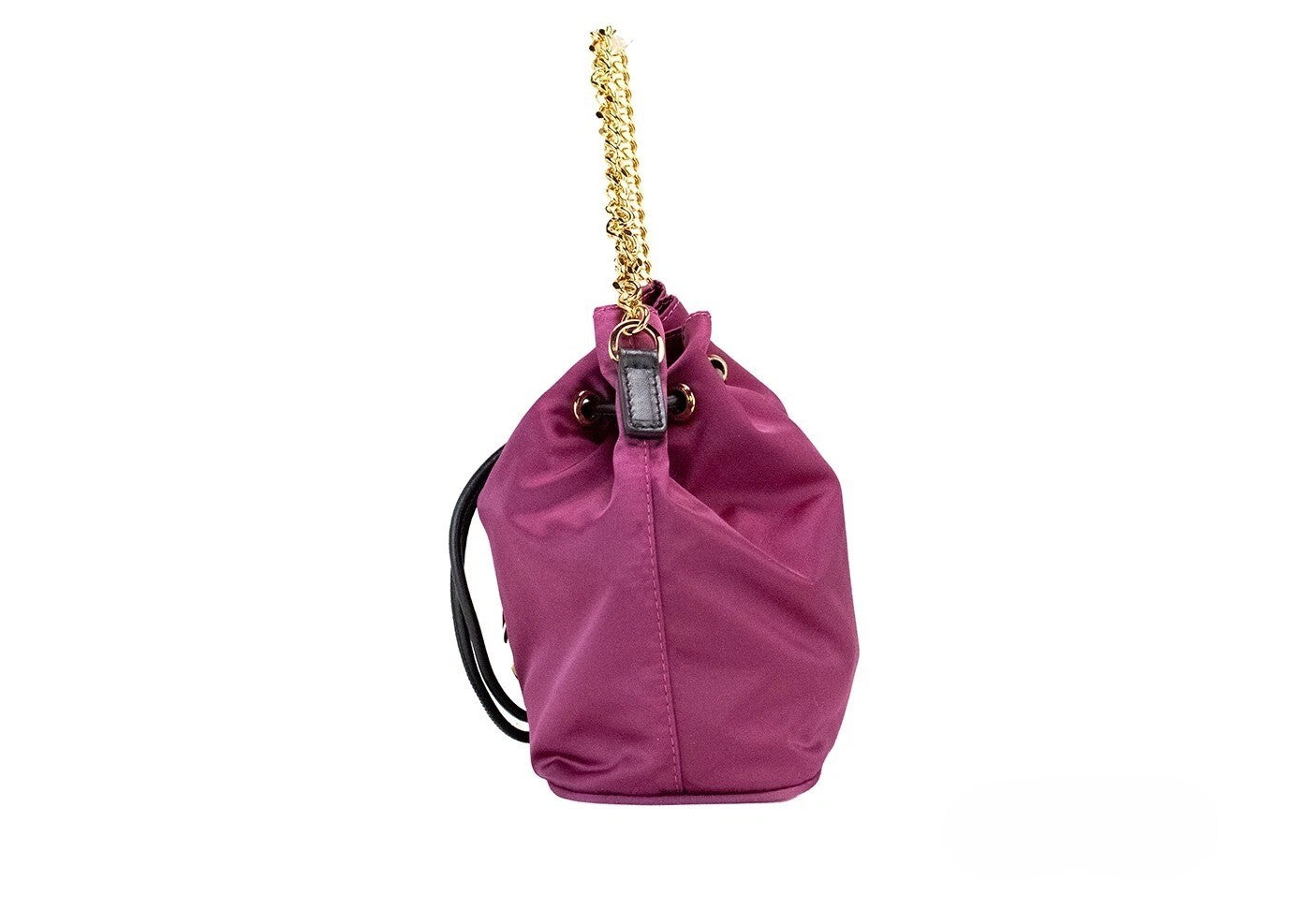 Versace Small Dahlia Nylon Medusa Pendant Bucket Chain Crossbody Bag Purse Versace Xosier