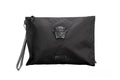 Versace Large Black Nylon Fabric Medusa Convertible Pouch Clutch Wristlet Bag Versace Xosier