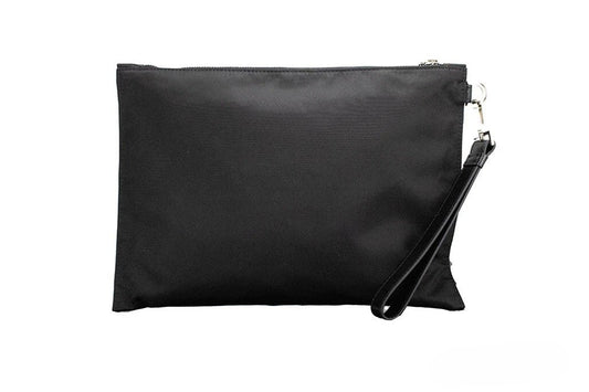 Versace Large Black Nylon Fabric Medusa Convertible Pouch Clutch Wristlet Bag Versace Xosier