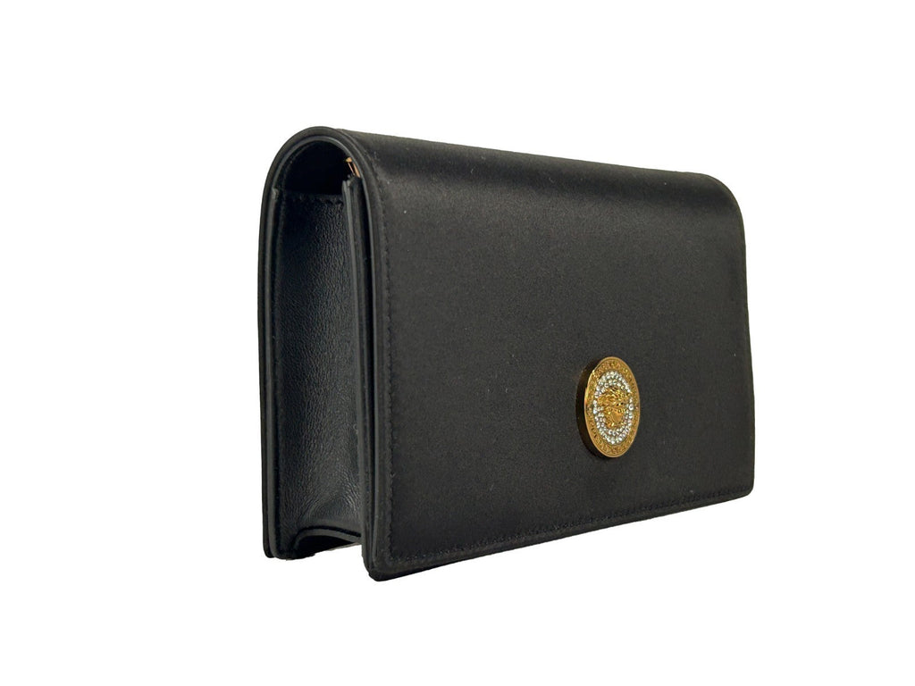 Versace Mini Chain Black Crossbody Wallet Bag Versace Xosier