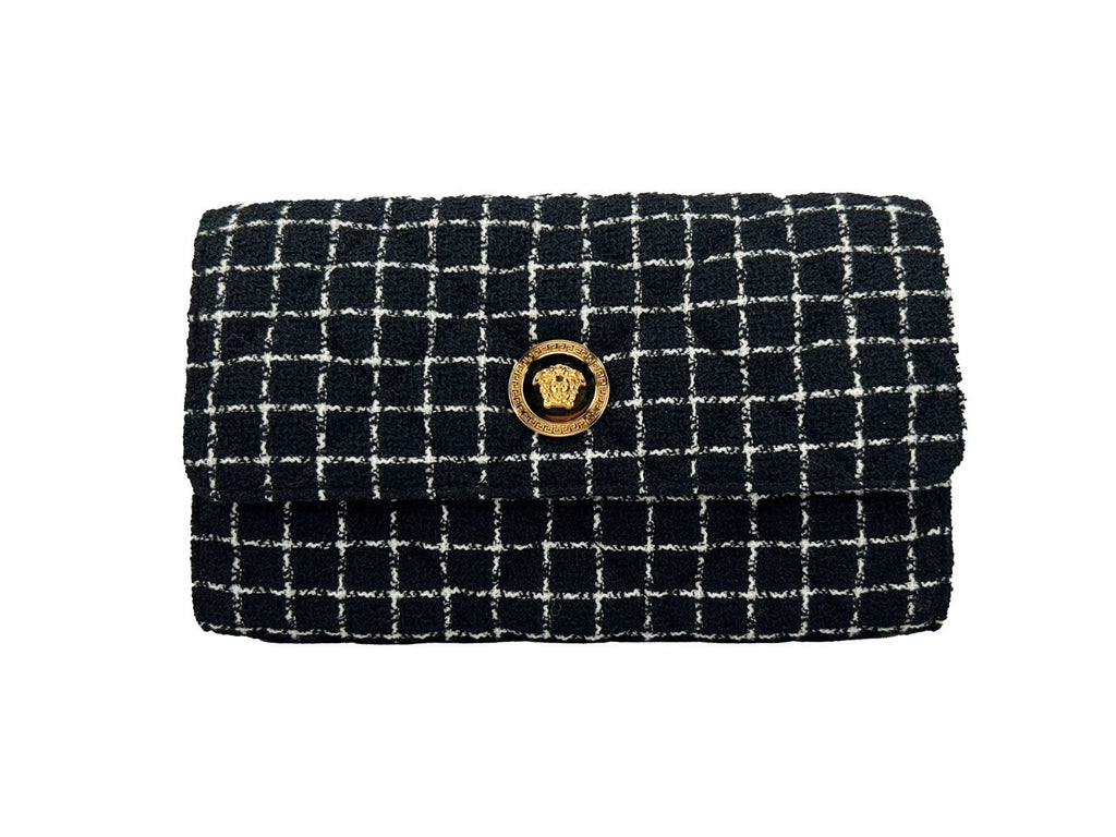 Versace Wallet On A Chain Fabric Black Crossbody Bag Versace Xosier