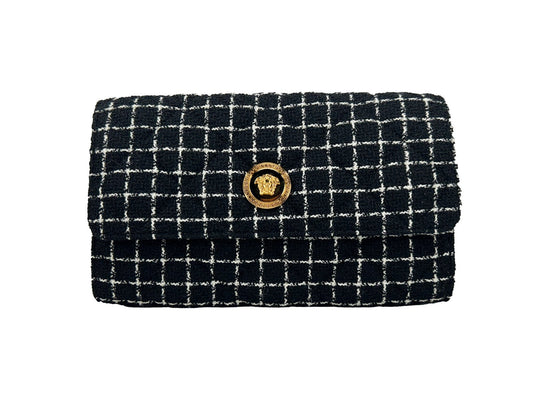 Versace Wallet On A Chain Fabric Black Crossbody Bag Versace Xosier