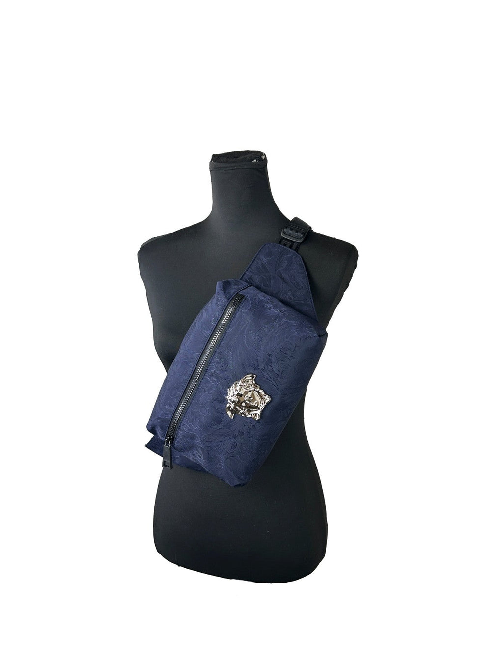 Versace Medusa Navy Nylon Belt Bag Waist Fanny Pack Purse Versace Xosier