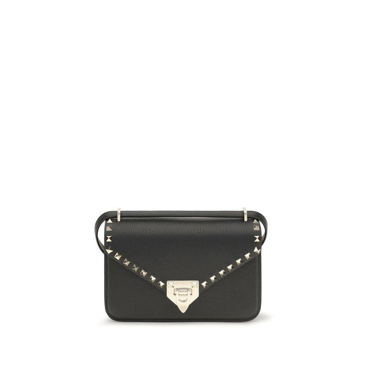 Valentino Garavani Black Calf Leather Bos Taurus Shoulder Bag Valentino Garavani Xosier
