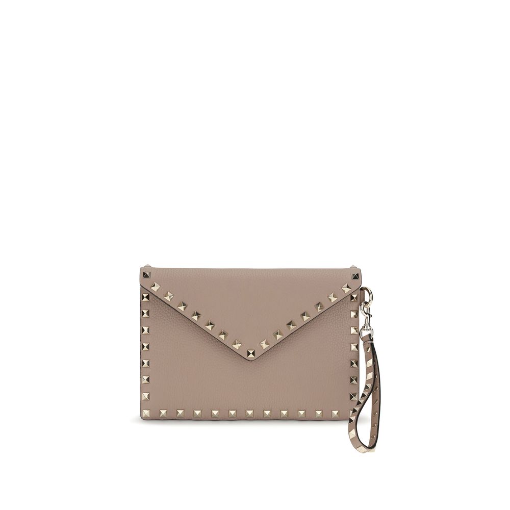 Valentino Garavani Beige Calf Leather Bos Taurus Clutch Bag Valentino Garavani Xosier
