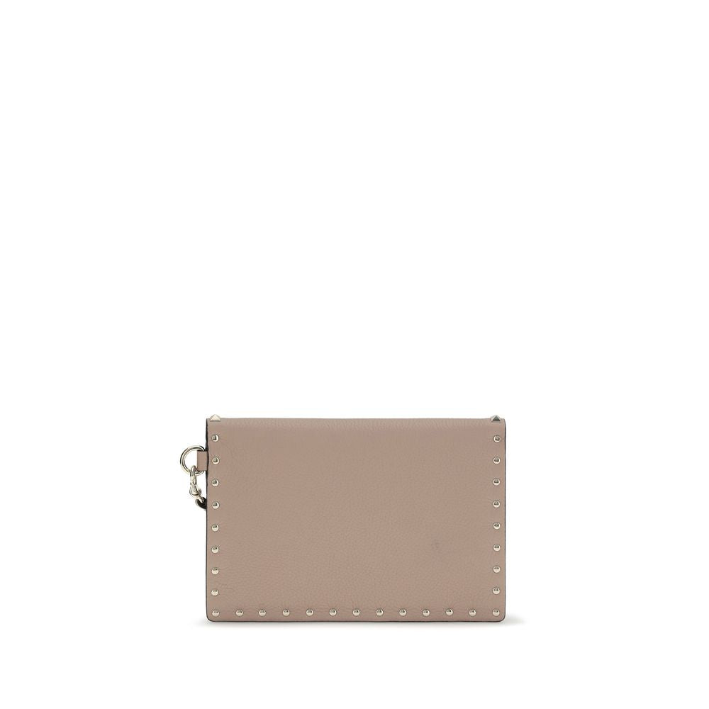 Valentino Garavani Beige Calf Leather Bos Taurus Clutch Bag Valentino Garavani Xosier