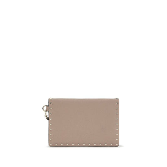 Valentino Garavani Beige Calf Leather Bos Taurus Clutch Bag Valentino Garavani Xosier